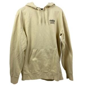 Vans Distort Type Logo Hoodie L Butter Yellow Roo Pocket Checkerboard '66 Skater
